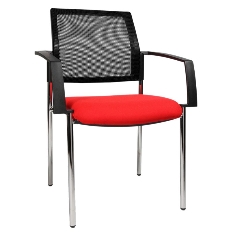 Topstar chaise visiteur BtoB 10 Netz, bleu, empilable, piètement chromé